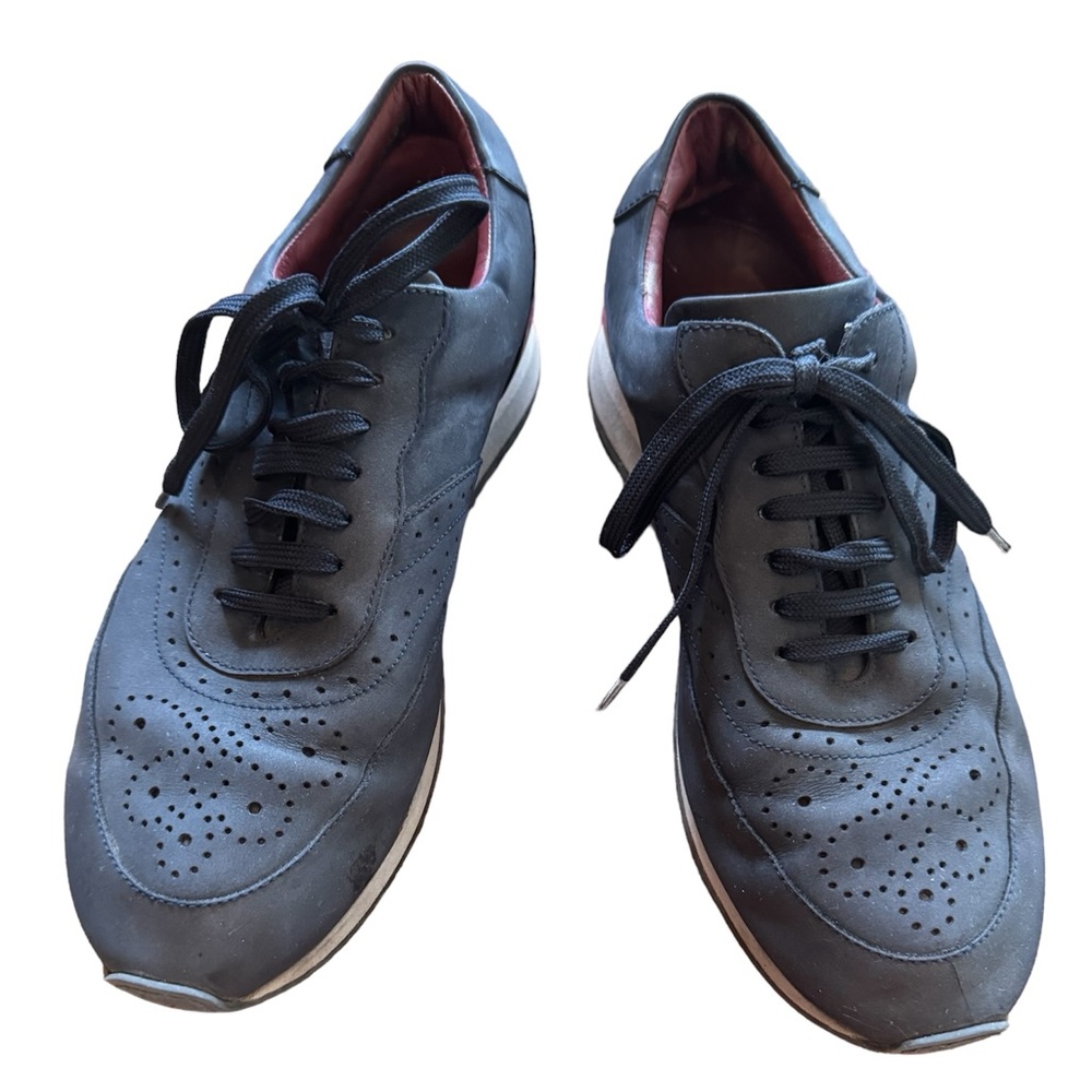 Men's MORESCHI Brand Dark Grey Oxfords, Made in Italy. Fits US Size 10.5 to 11